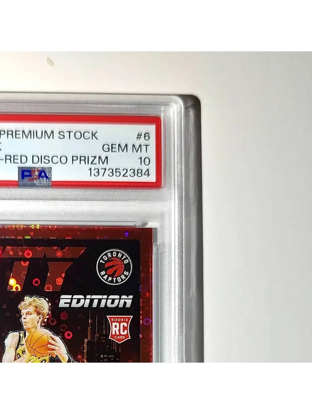 Gradey Dick 2023 Panini Hoops Premium City Edition #6 Red Disco Prizm PSA 10 Gem